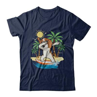 Summer Vacation Dabbing Beagle Surfing Surfboard Gift-T-Shirt & Hoodie-Classic T-Shirt-Navy