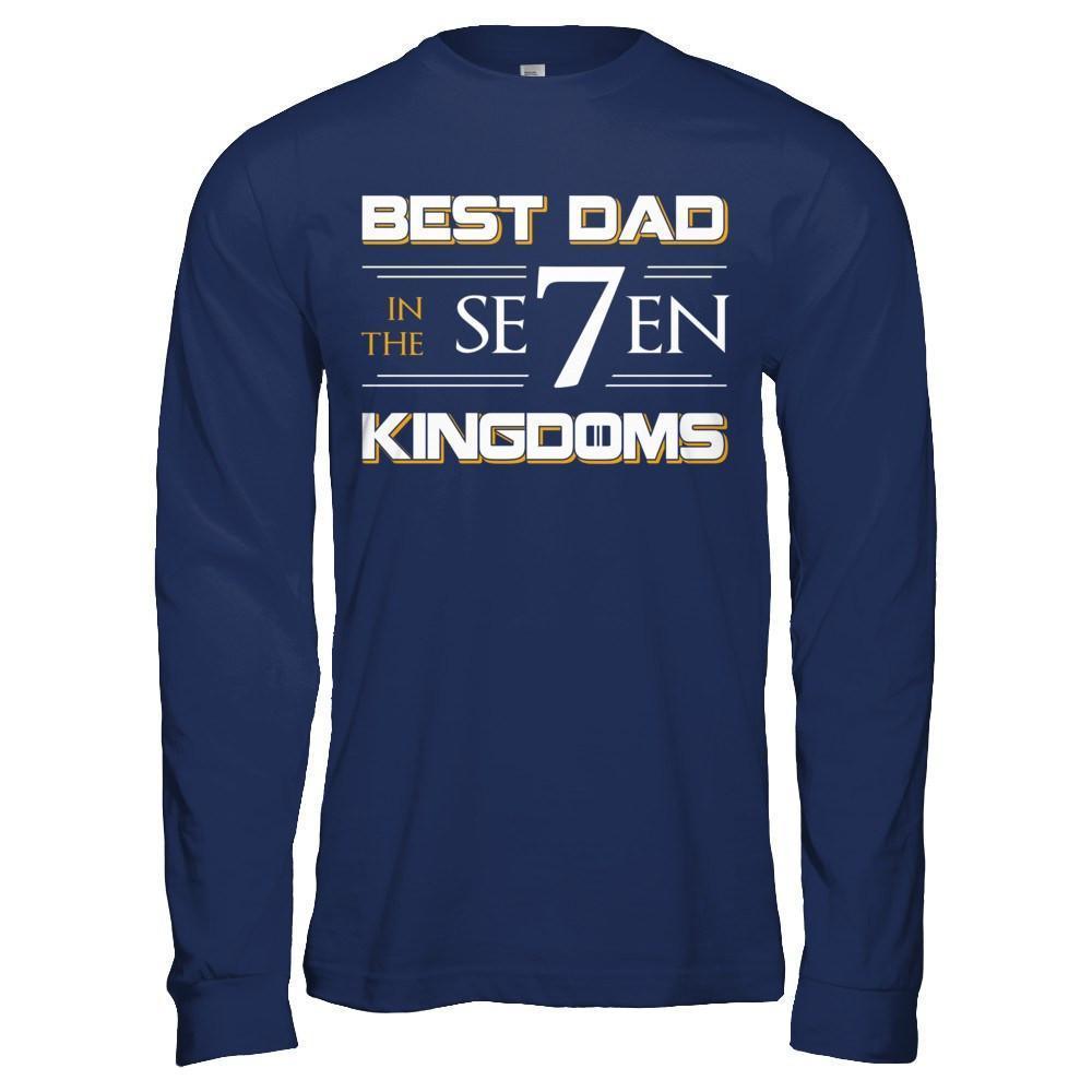 Best Dad In The Seven Kingdoms-T-Shirt & Hoodie-Long Sleeve T-Shirt-Navy