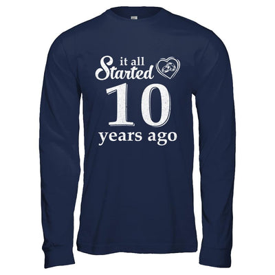 10Th Wedding Anniversary Married Couples 2011 Husband Wife-T-Shirt & Hoodie-Long Sleeve T-Shirt-Navy