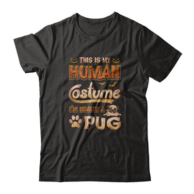 Dog Halloween My Human Costume I'm Really A Pug-T-Shirt & Tank Top-Premium T-Shirt-Black