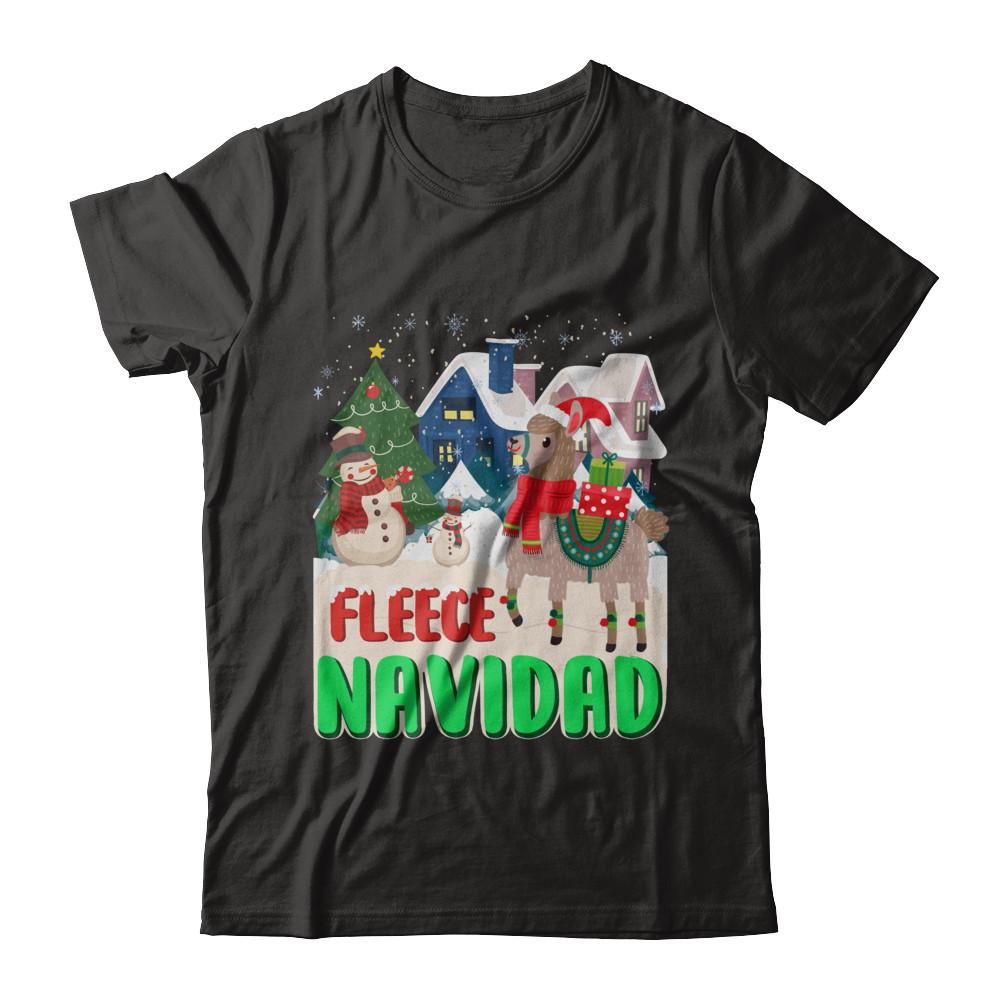 Fleece Navidad Llama Christmas Gifts Spanish-T-Shirt & Sweatshirt-Premium T-Shirt-Black