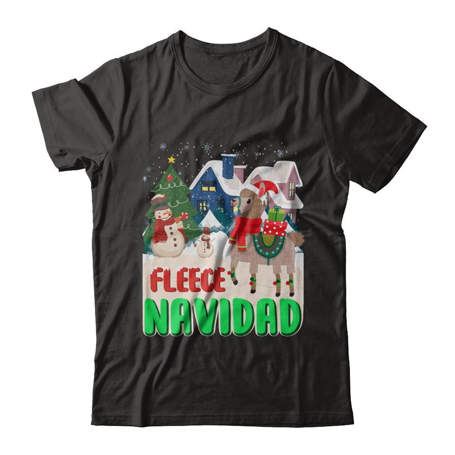 Fleece Navidad Llama Christmas Gifts Spanish-T-Shirt & Sweatshirt-Premium T-Shirt-Black