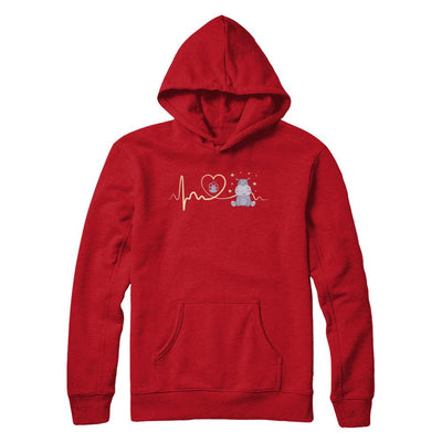 Hippo Cute Preemie Baby Heartbeat-T-Shirt & Sweatshirt-Pullover Hoodie-Red