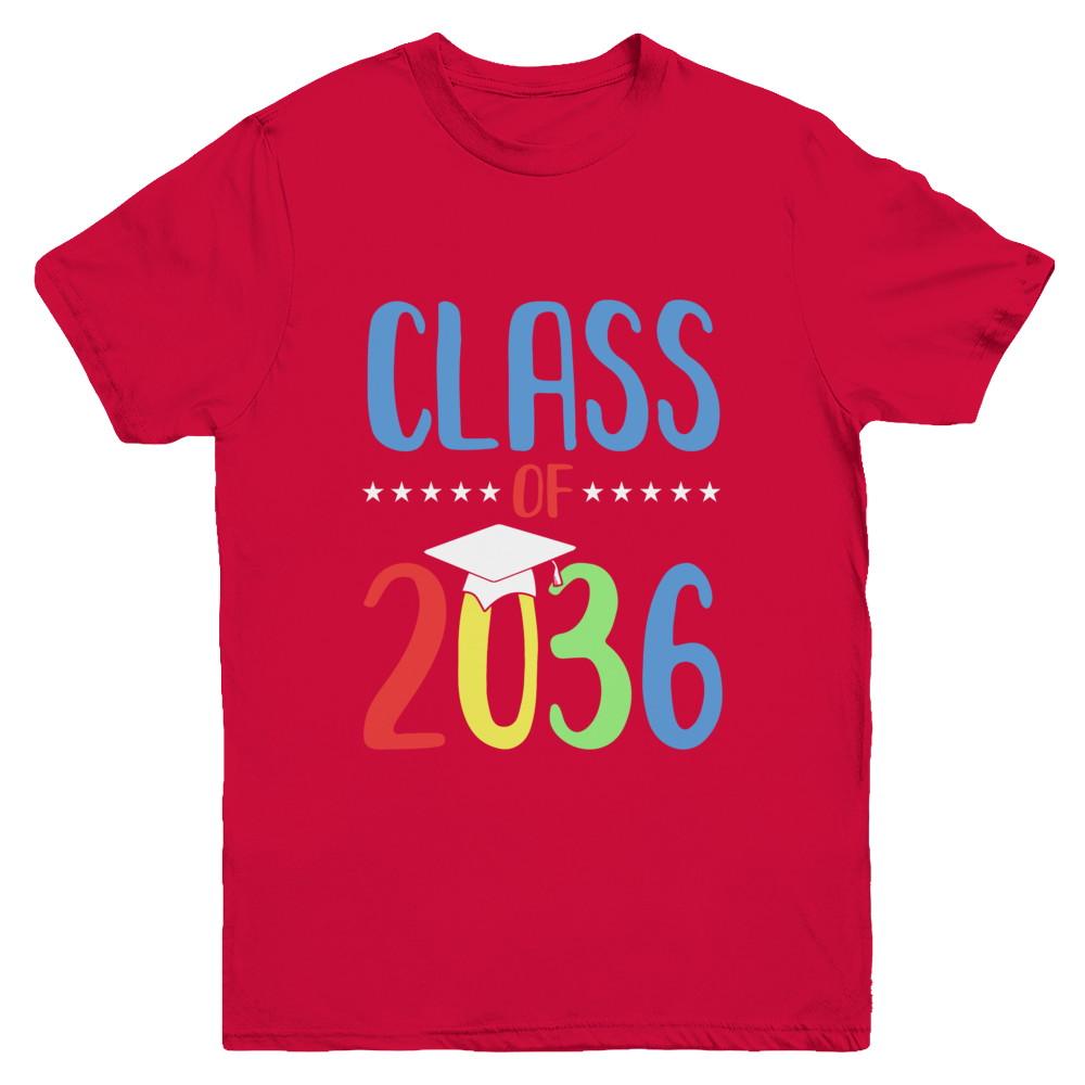 Grow With Me First Day Of School Class Of 2036 Youth-Youth Shirt-Youth T-Shirt-Red