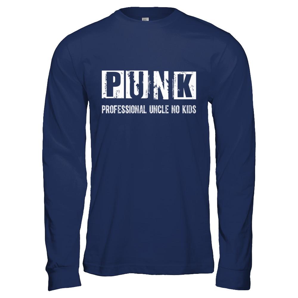 Punk Professional Uncle No Kids Rock-T-Shirt & Hoodie-Long Sleeve T-Shirt-Navy