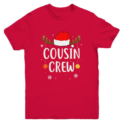 Cousin Crew Reindeer Matching Family Christmas Youth-Youth Shirt-Youth T-Shirt-Red