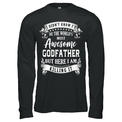 World's Most Awesome Godfather Fathers Day Gift-T-Shirt & Hoodie-Long Sleeve T-Shirt-Black