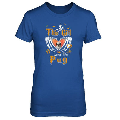 This Girl Love Her Dog Pug Halloween-T-Shirt & Tank Top-Women's T-Shirt-Royal