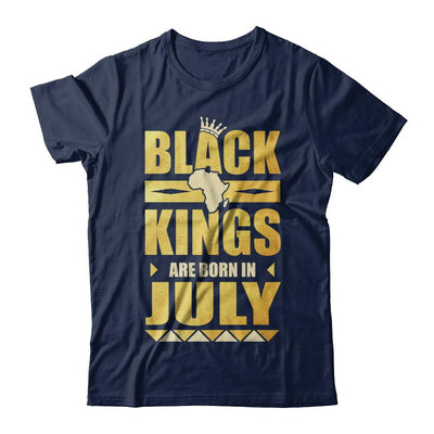 Black Kings Are Born In July Birthday-T-Shirt & Hoodie-Classic T-Shirt-Navy