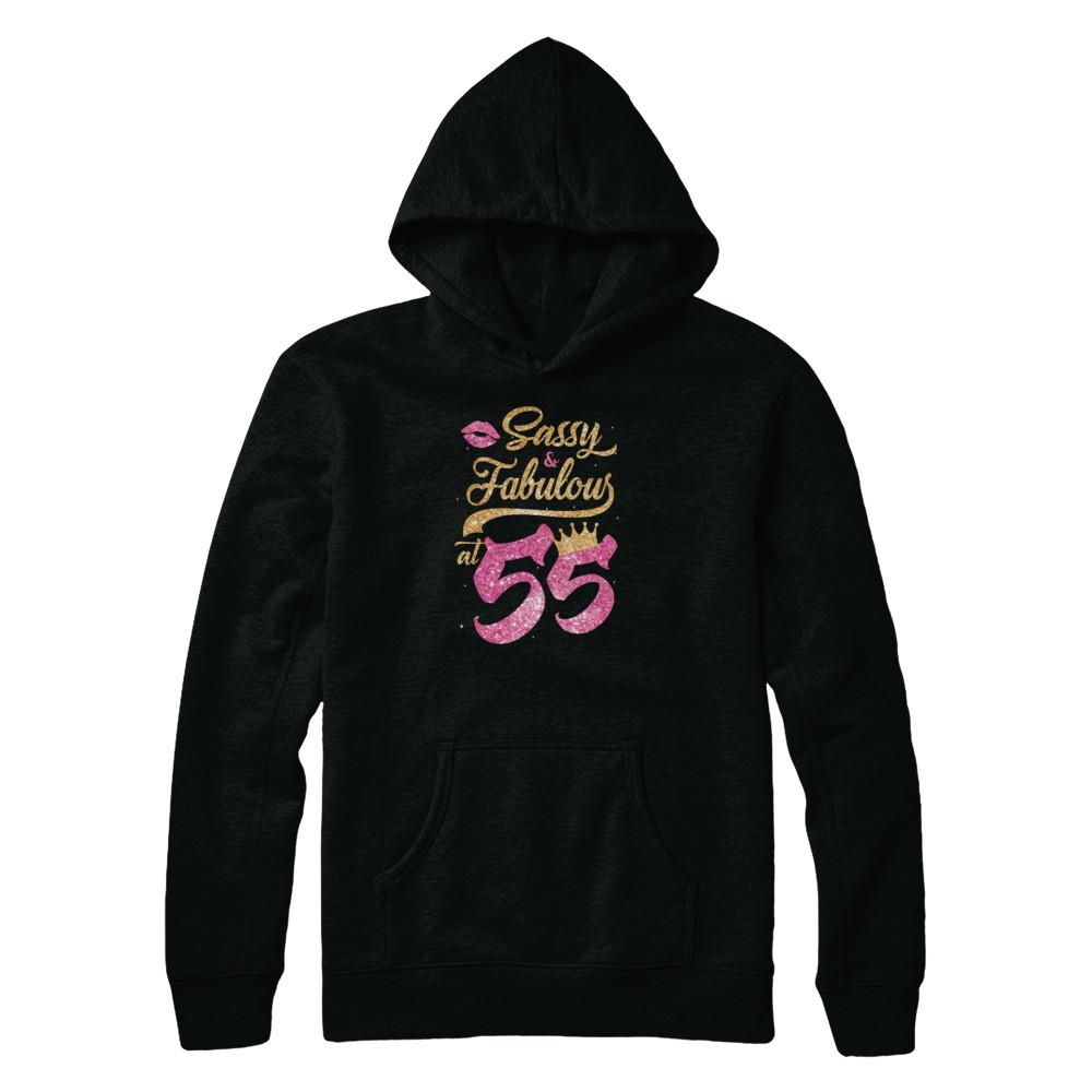 Sassy And Fabulous At 55th 1966 Birthday Gift-T-Shirt & Tank Top-Pullover Hoodie-Black
