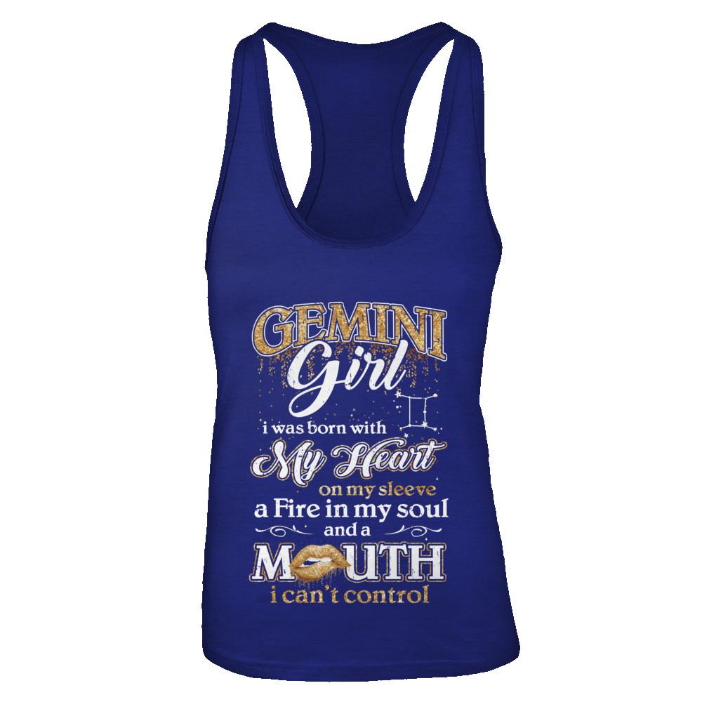 I'm A Gemini Girl Lipstick May June Funny Zodiac Birthday-T-Shirt & Tank Top-Women's Ideal Racerback Tank-Royal