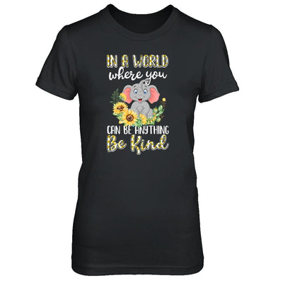 In World Where You Can Be Anything Be Kind Elephant-T-Shirt & Tank Top-Women's T-Shirt-Black