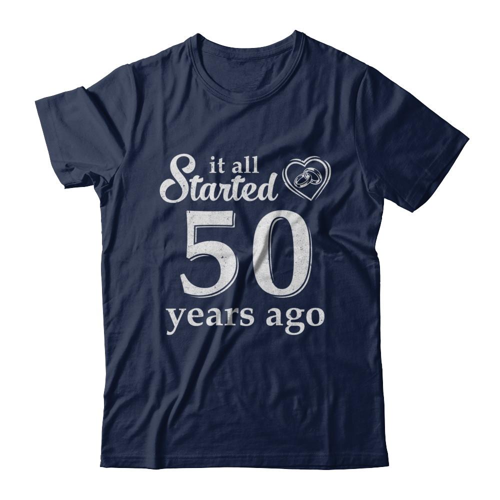 50Th Wedding Anniversary Married Couples 1971 Husband Wife-T-Shirt & Hoodie-Classic T-Shirt-Navy
