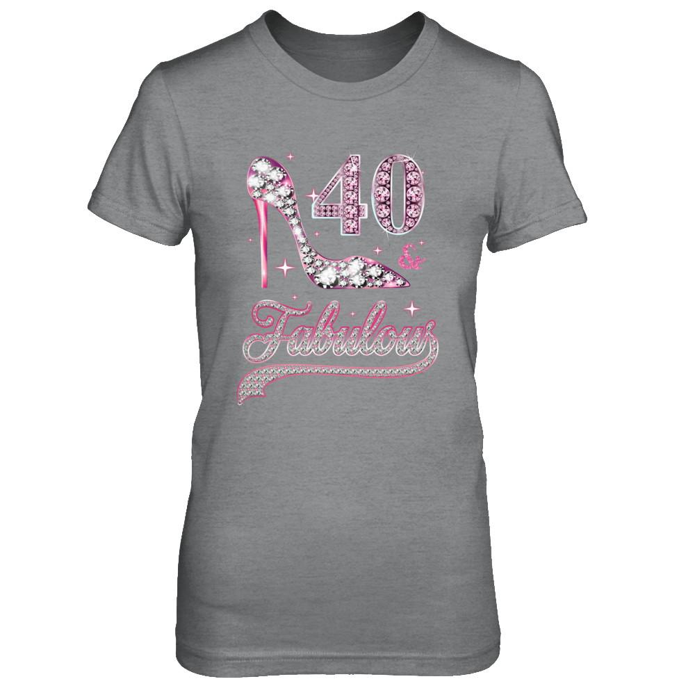 40 And Fabulous 40 Years Old 1981 40th Birthday Gift-T-Shirt & Hoodie-Women's T-Shirt-Sport Grey