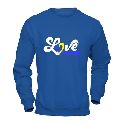 Love Down Syndrome Awareness-T-Shirt & Hoodie-Crewneck Sweatshirt-Royal