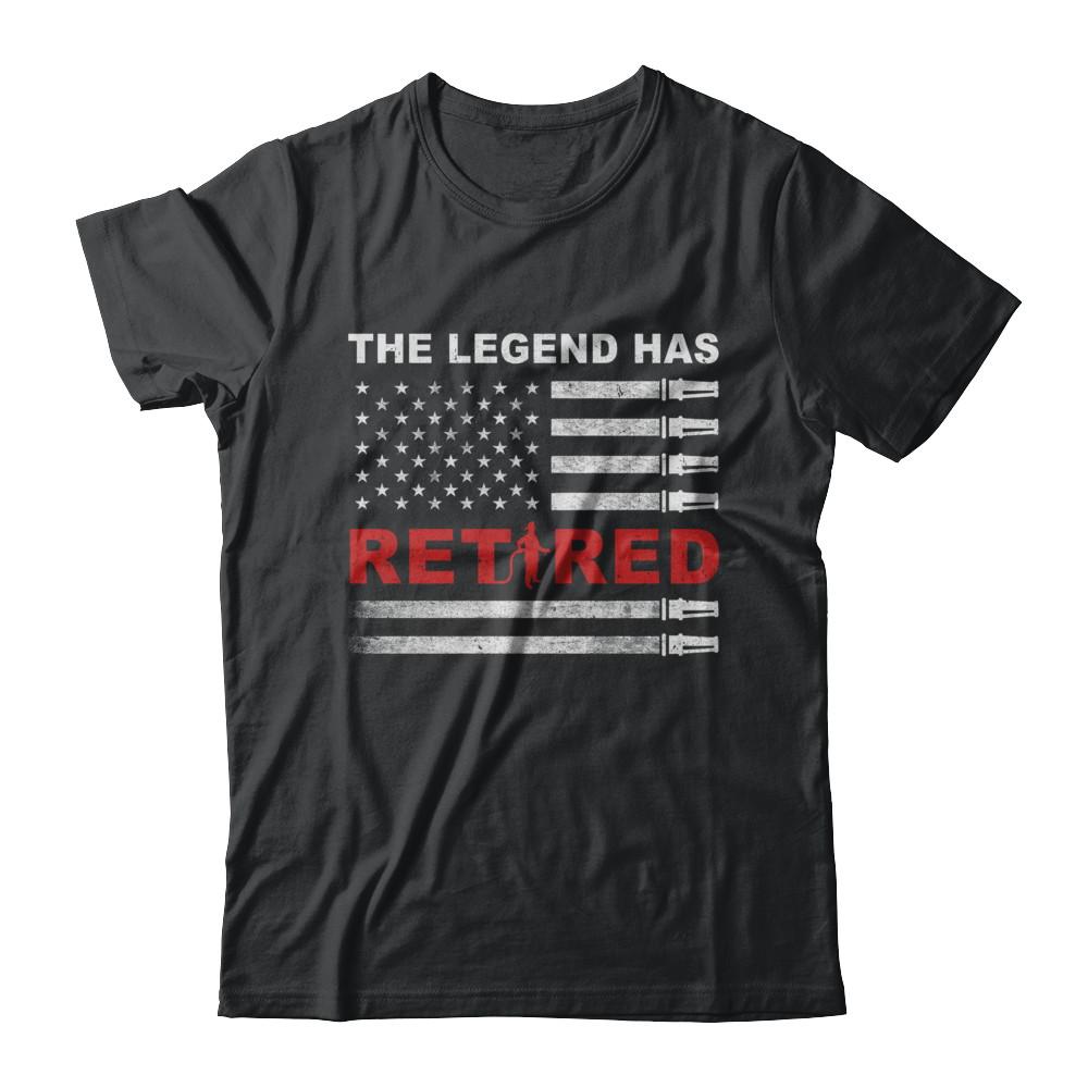 The Legend Has Retired Firefighter Retirement Gift-T-Shirt & Hoodie-Classic T-Shirt-Black