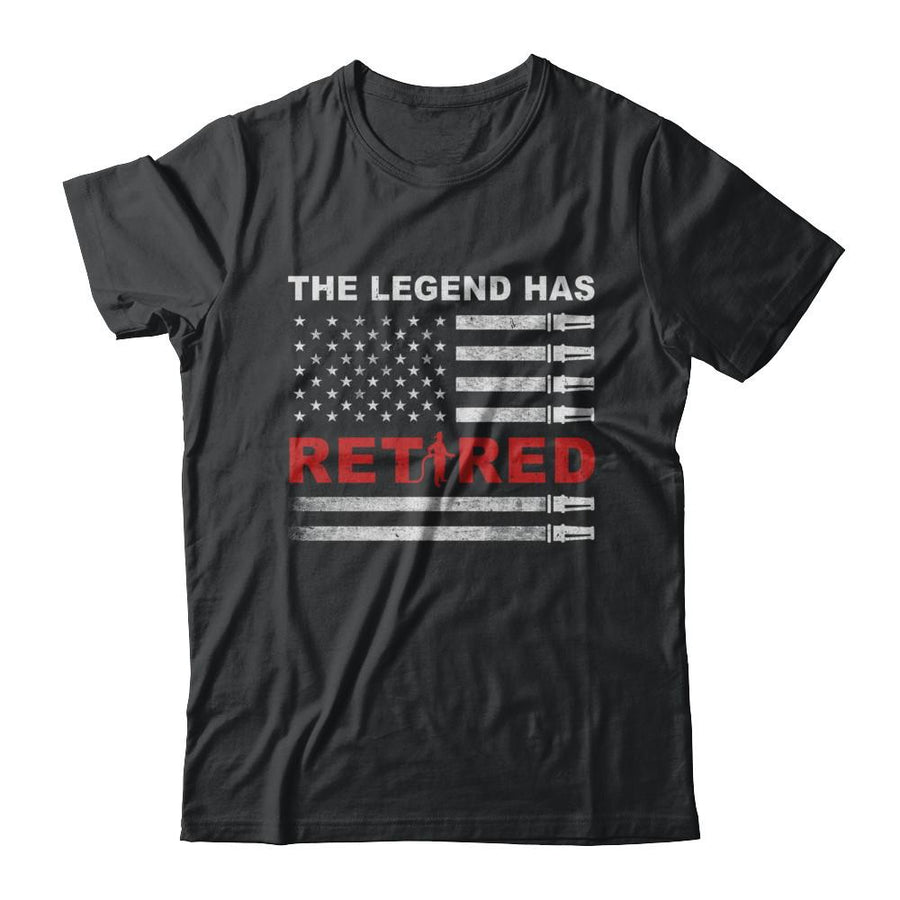 The Legend Has Retired Firefighter Retirement Gift-T-Shirt & Hoodie-Classic T-Shirt-Black