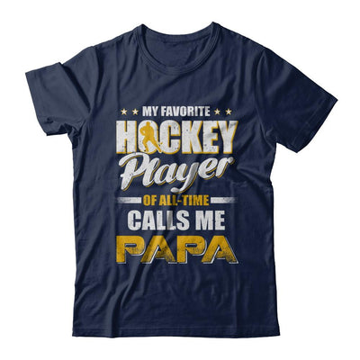 My Favorite Hockey Player Calls Me Papa Hockey-T-Shirt & Hoodie-Classic T-Shirt-Navy