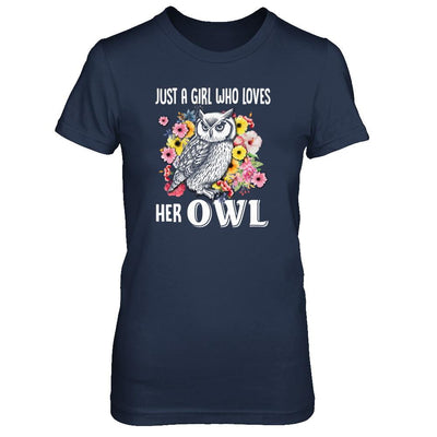 Just A Girl Who Loves Her Owl-T-Shirt & Tank Top-Women's T-Shirt-Navy