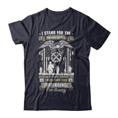 I Stand National Anthem Who Died defending this country-T-Shirt & Hoodie-Premium T-Shirt-Midnight Navy