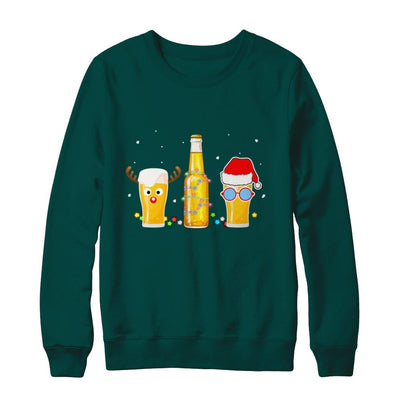 Xmas Merry Christmas Drinking Beer Gift-T-Shirt & Sweatshirt-Crewneck Sweatshirt-Deep Forest
