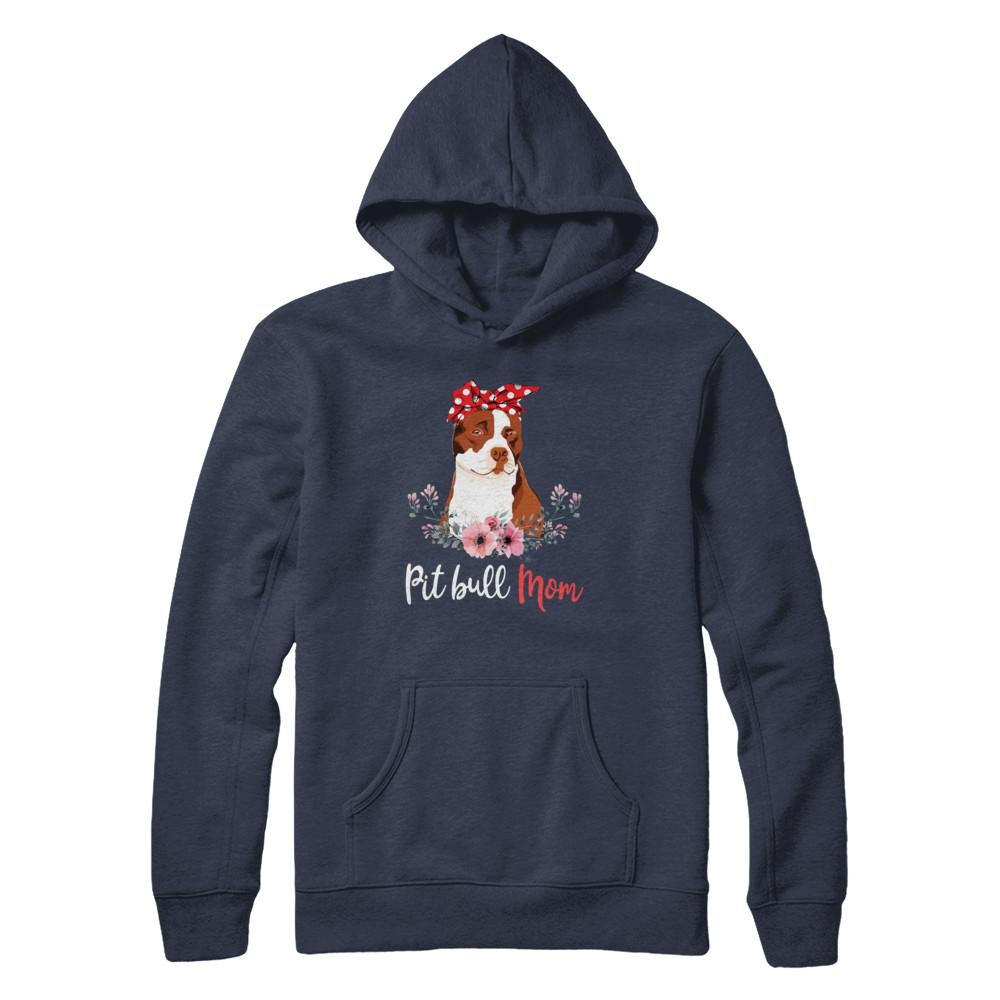 Pitbull Mom Gift For Women Dog Lover-T-Shirt & Hoodie-Pullover Hoodie-Navy