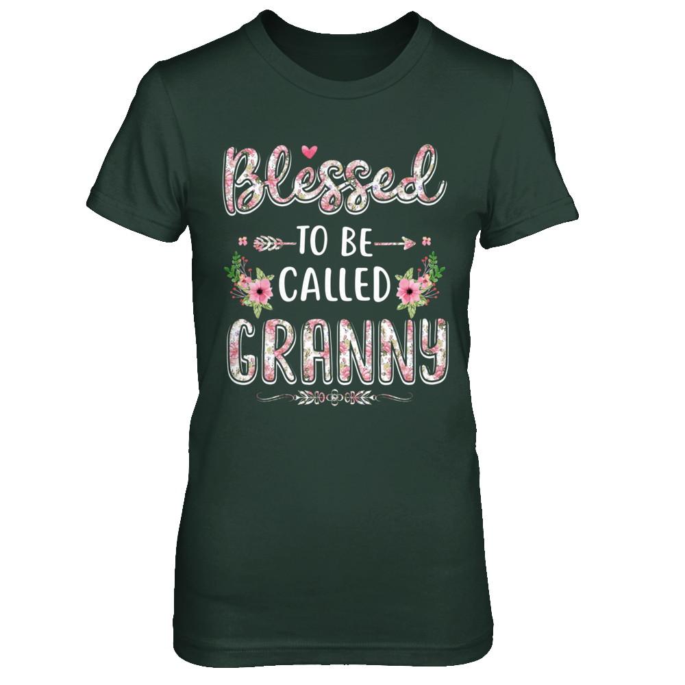 Funny Grandma Gifts Blessed To Be Called Granny-T-Shirt & Hoodie-Women's T-Shirt-Forest Green