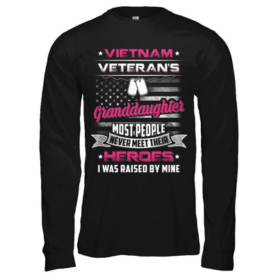Vietnam Veteran's Granddaughter I Was Raised By Mine-T-Shirt & Hoodie-Long Sleeve T-Shirt-Black