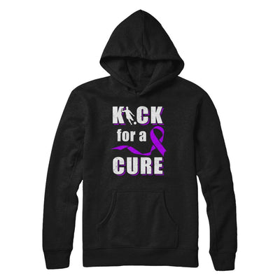 Kick For A Cure Soccer Alzheimers Pancreatic Lupus Awareness-T-Shirt & Hoodie-Pullover Hoodie-Black