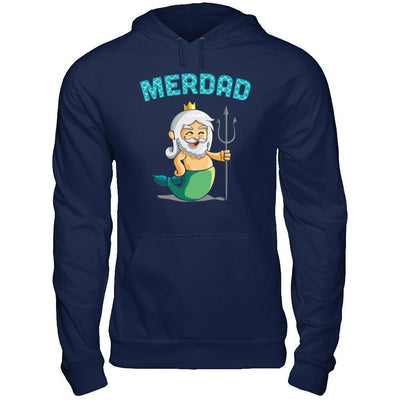 Merdad Father Of A Mermaid-T-Shirt & Hoodie-Pullover Hoodie-Navy