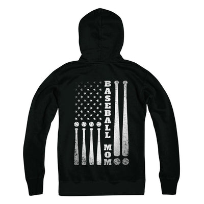American Flag Vintage Baseball Mom Mother's Day-T-Shirt & Hoodie-Hanes - Heavyweight Pullover Hoodie-Black