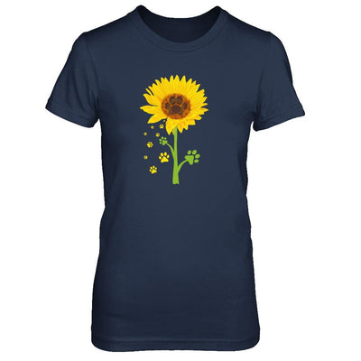 Funny Sunflower Cat Dog Paw Lover-T-Shirt & Tank Top-Women's T-Shirt-Navy