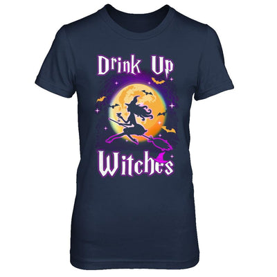 Drink Up Witches Funny Halloween-T-Shirt & Hoodie-Women's T-Shirt-Navy
