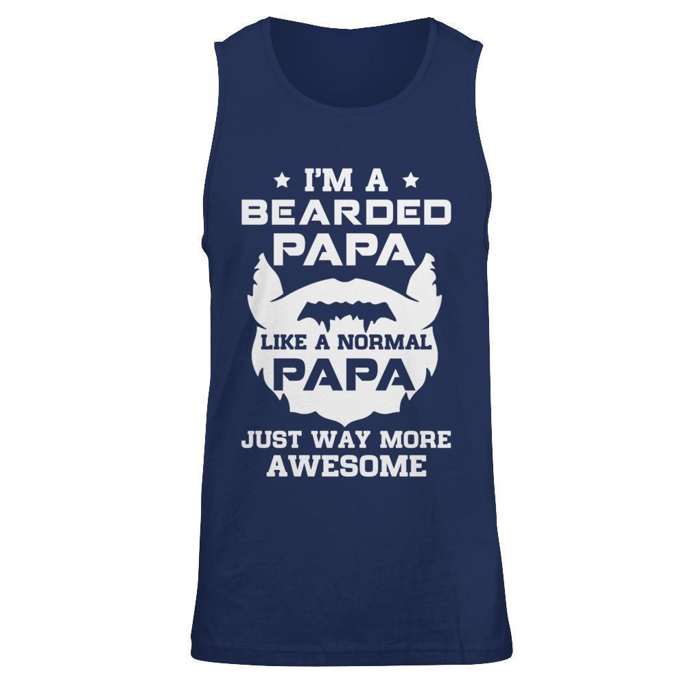 I'm A Bearded Papa Like A Normal Papa-T-Shirt & Hoodie-Unisex Tank-Navy