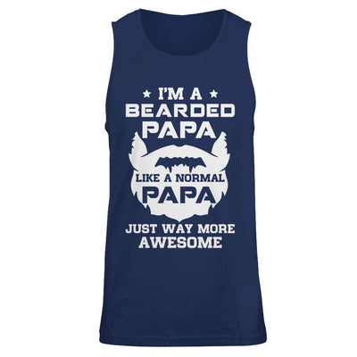 I'm A Bearded Papa Like A Normal Papa-T-Shirt & Hoodie-Unisex Tank-Navy