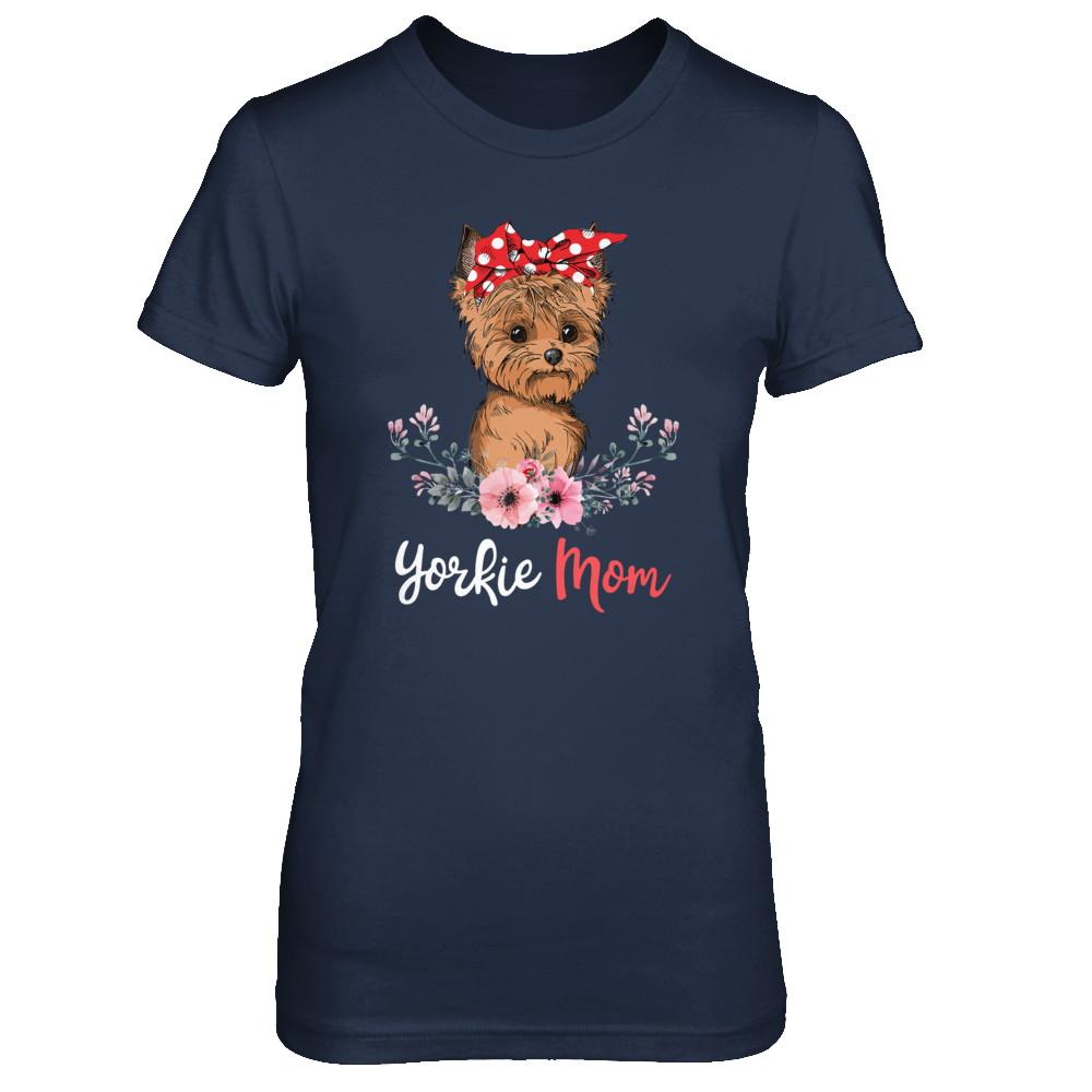 Yorkie Mom Gift For Women Dog Lover-T-Shirt & Hoodie-Women's T-Shirt-Navy