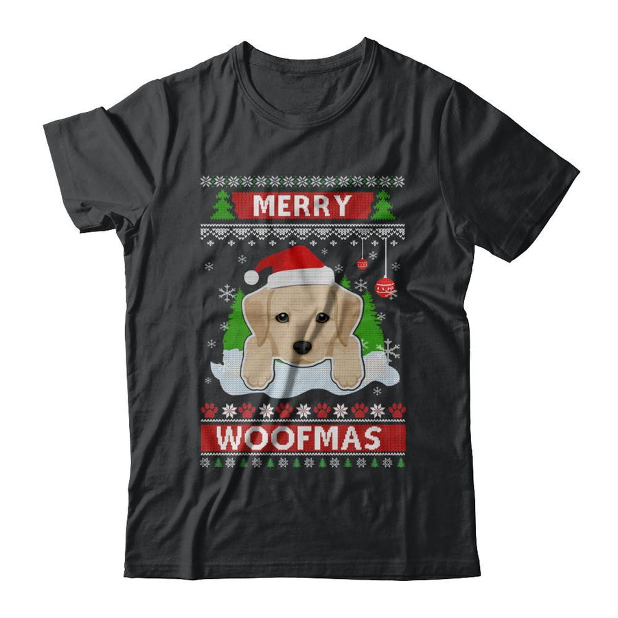 Labrador Merry Woofmas Ugly Christmas Sweater-T-Shirt & Sweatshirt-Classic T-Shirt-Black