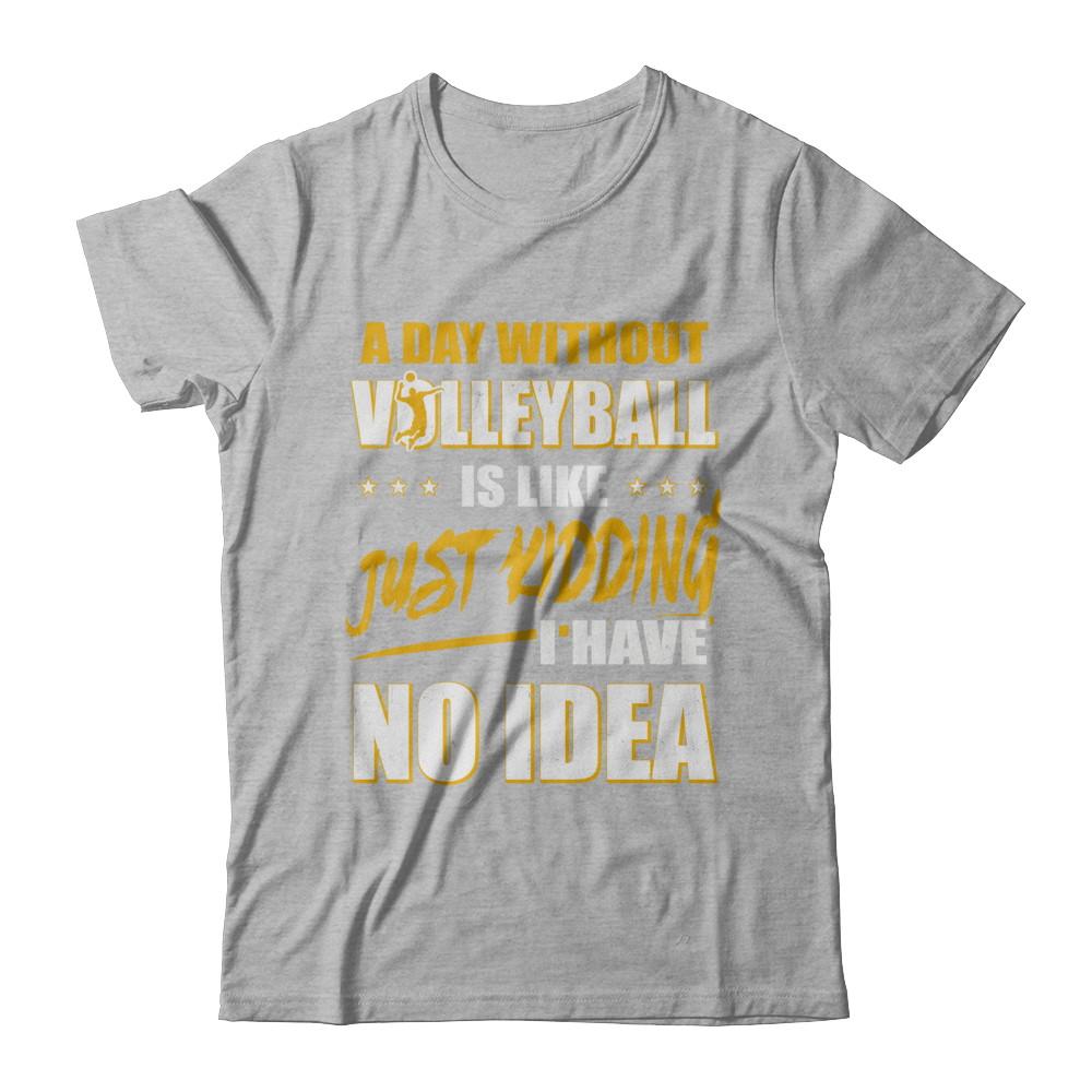 A Day Without Volleyball Is Like Just Kidding I Have No Idea-T-Shirt & Hoodie-Premium T-Shirt-Heather Gray