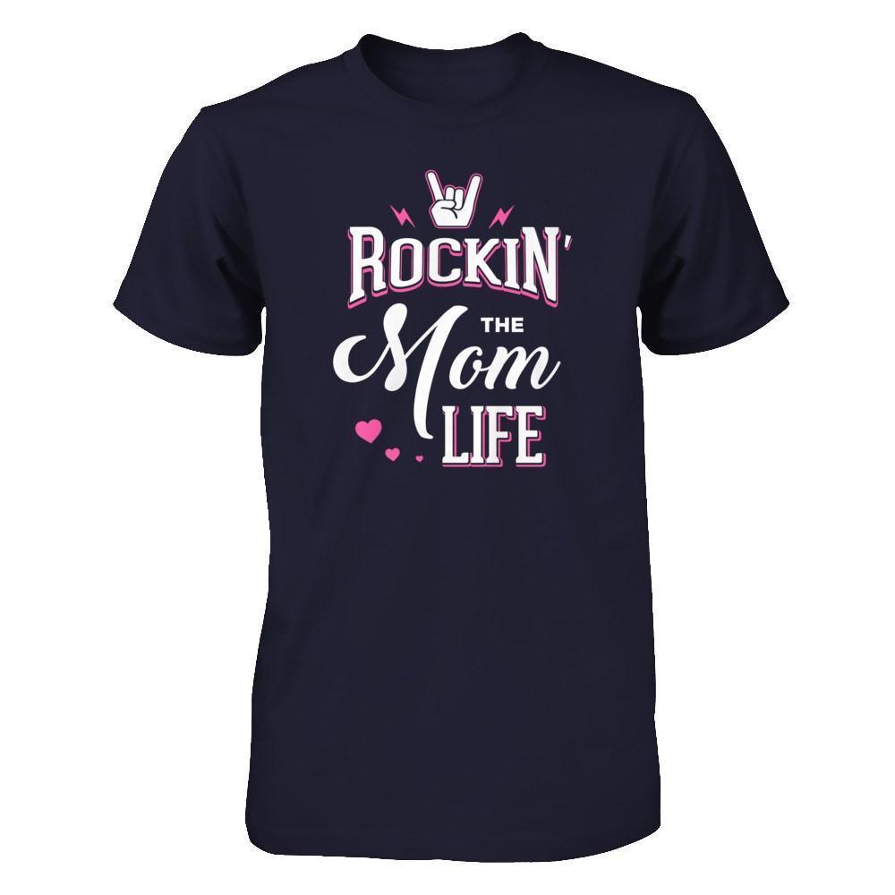 Rockin' The Mom Life-T-Shirt & Tank Top-Premium T-Shirt-Midnight Navy