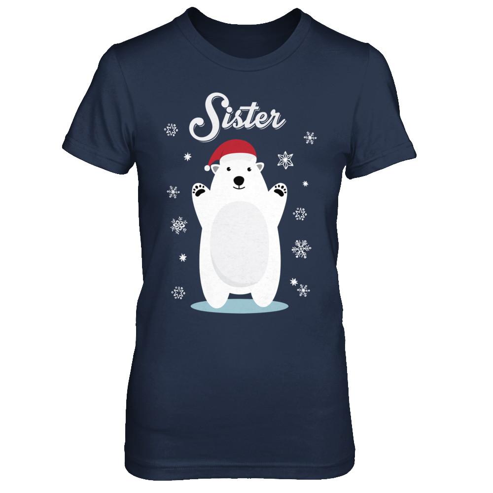 Sister Bear Christmas Santa Pajamas-T-Shirt & Sweatshirt-Women's T-Shirt-Navy