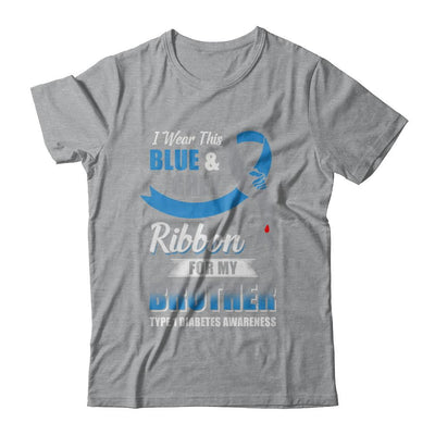 I Wear Blue And Gray For My Brother Diabetes Awareness-T-Shirt & Hoodie-Classic T-Shirt-Sport Grey