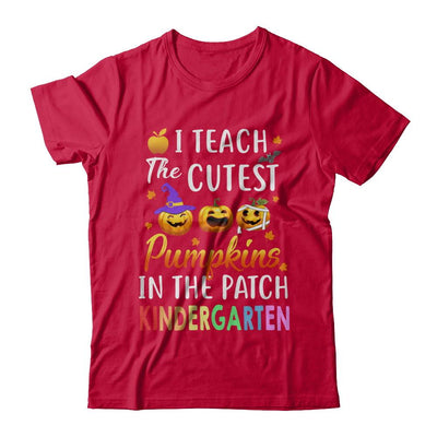 I Teach The Cutest Pumpkins In The Patch Kindergarten Halloween-T-Shirt & Hoodie-Classic T-Shirt-Red