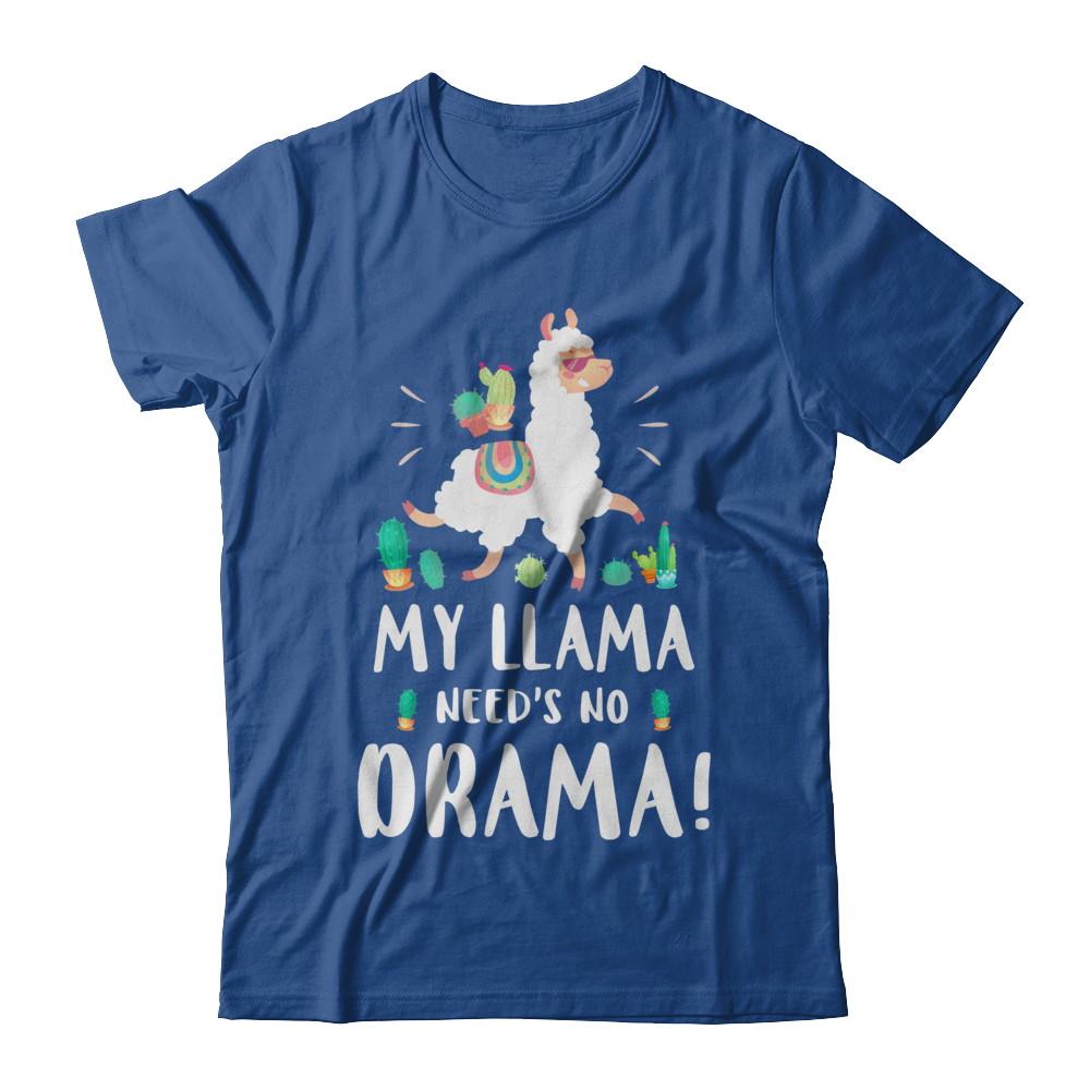 Funny Lama Cactus Llama Need's No Drama-T-Shirt & Hoodie-Classic T-Shirt-Royal