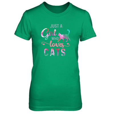 Just A Girl Who Loves Cats Cat Lover-T-Shirt & Tank Top-Women's T-Shirt-Irish Green
