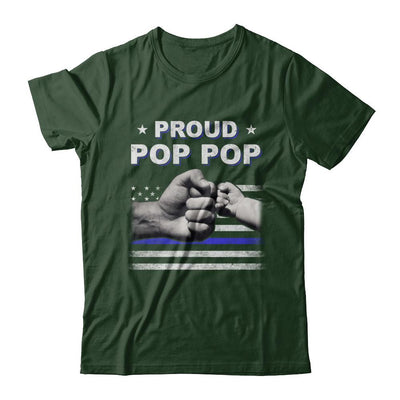 Proud Pop Pop Police Thin Blue Line Flag Fathers Day-T-Shirt & Hoodie-Classic T-Shirt-Forest Green