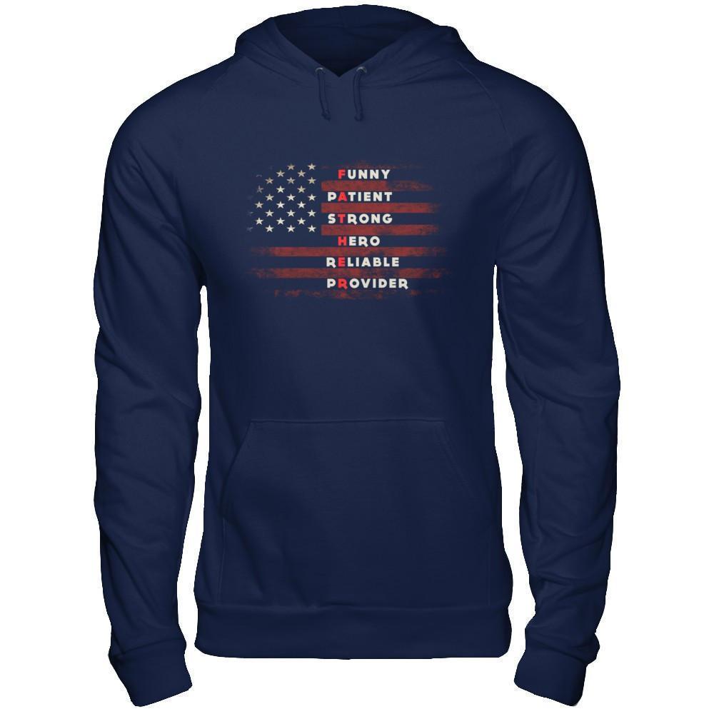 Funny Patient Strong Hero Reliable Provider Father-T-Shirt & Hoodie-Pullover Hoodie-Navy