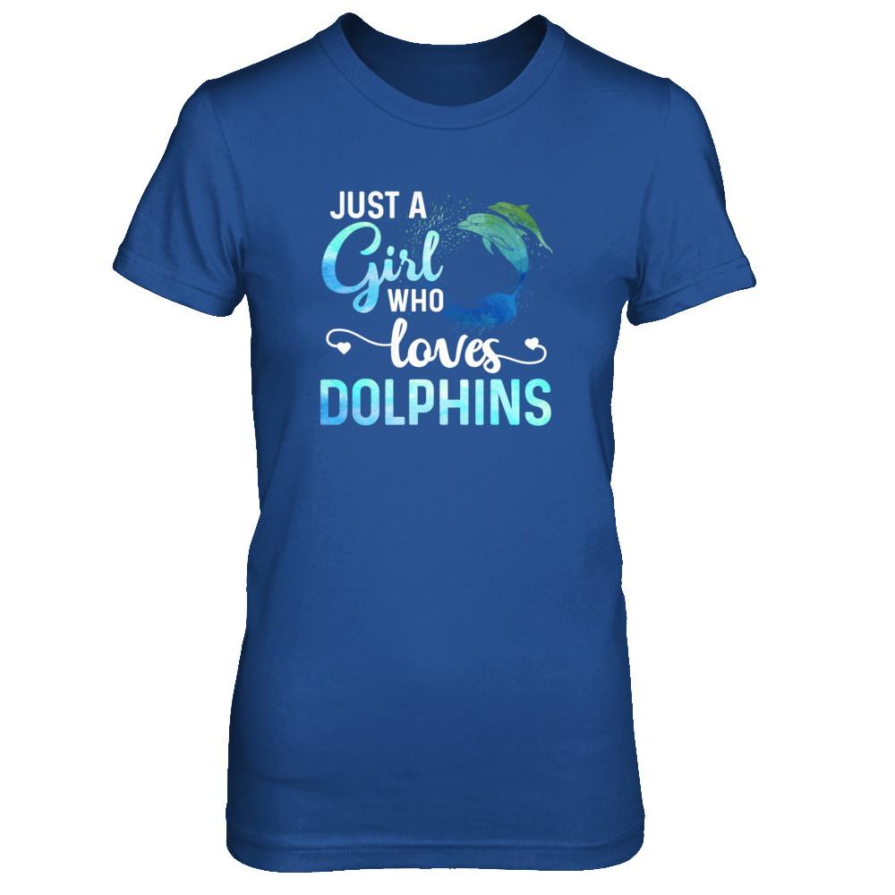 Just A Girl Who Loves Dolphins-T-Shirt & Tank Top-Women's T-Shirt-Royal