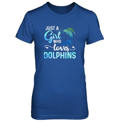 Just A Girl Who Loves Dolphins-T-Shirt & Tank Top-Women's T-Shirt-Royal