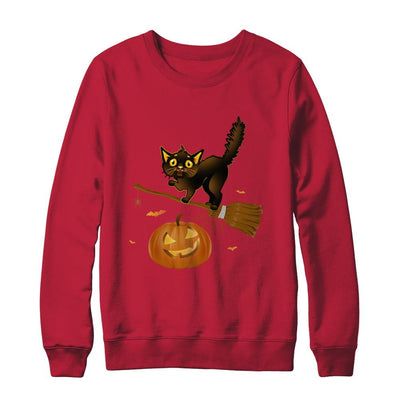 Happy Halloween Cat Pumpkin Gift-T-Shirt & Sweatshirt-Crewneck Sweatshirt-Red