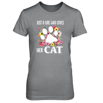 Just A Girl Who Loves Her Cat-T-Shirt & Tank Top-Women's T-Shirt-Sport Grey